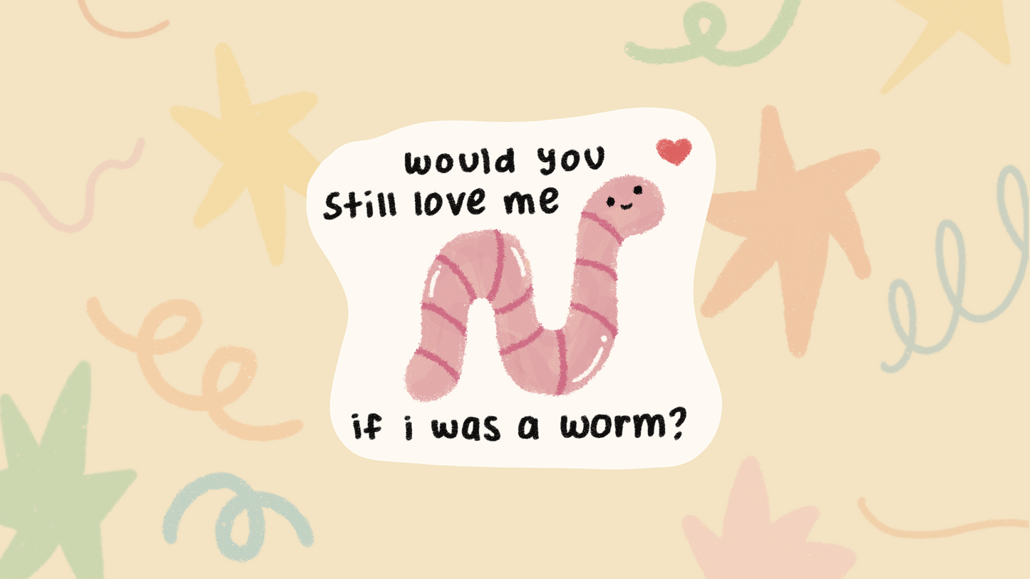 Worm Love Sticker