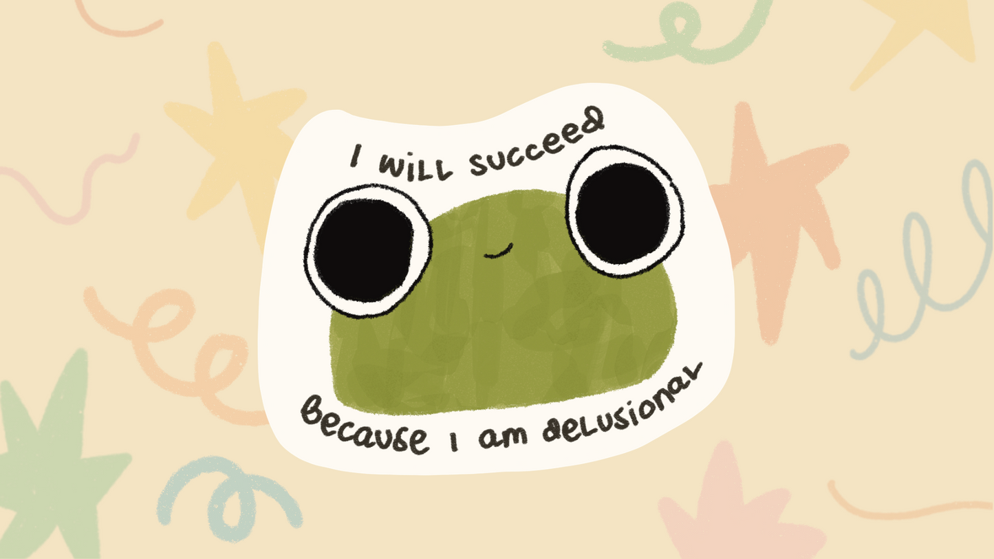 Delusional Frog Sticker