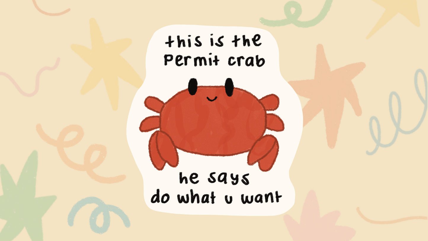 Permit Crab Sticker